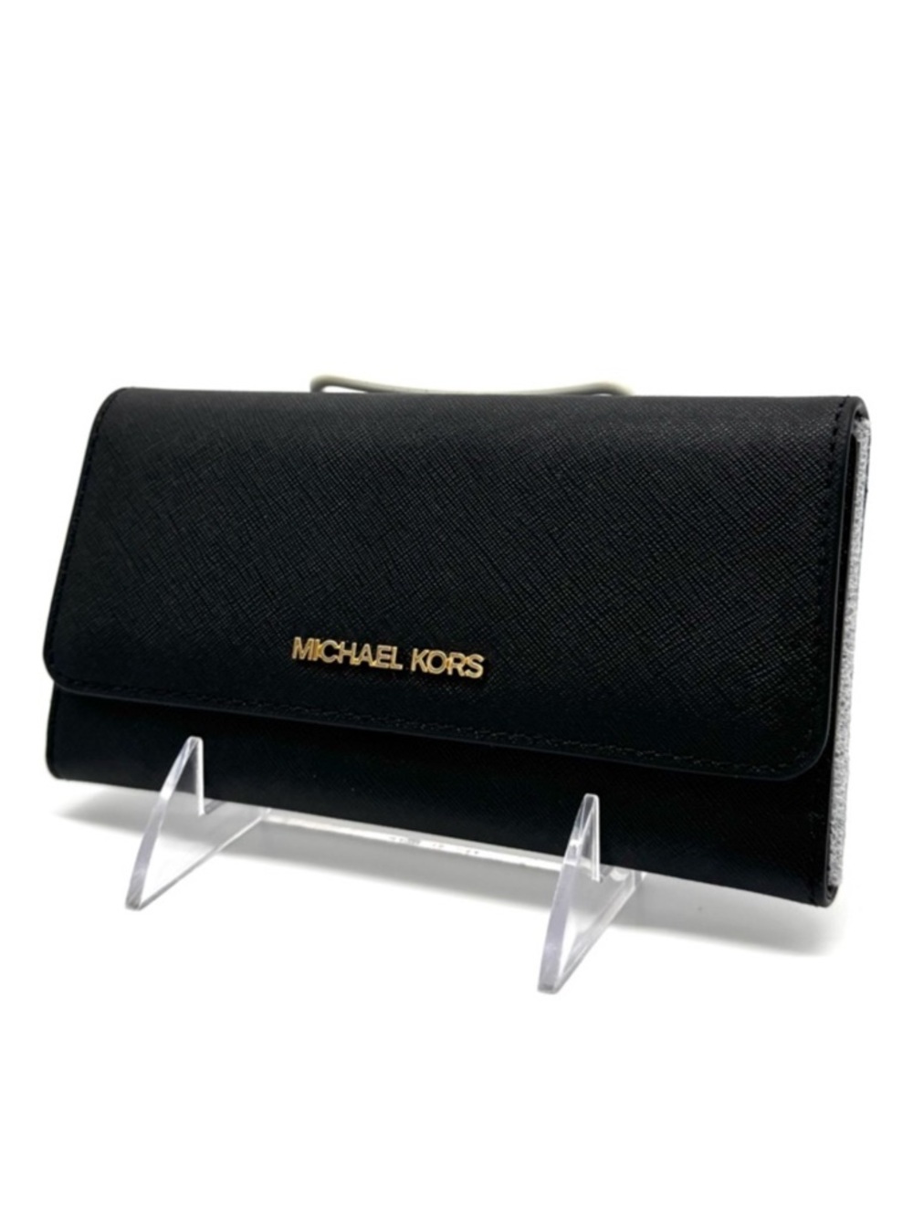 Michael Kors Large Trifold Wallet Black/Gold